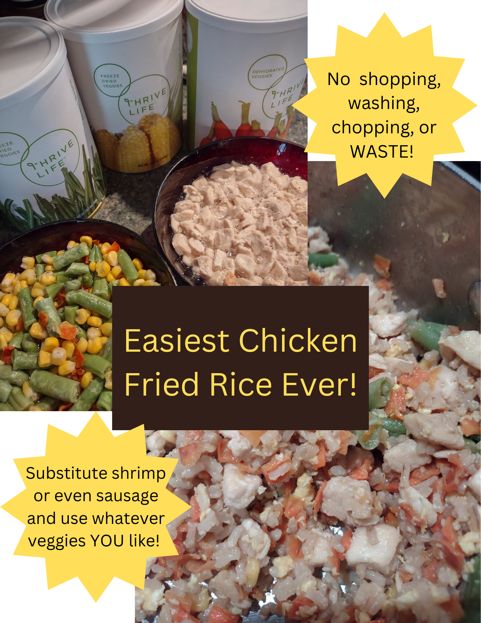 Easiest Chicken Fried Rice (or Shrimp, Pork, etc)